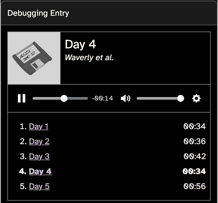 An updated UI example from plyr-album-playlist.  The album name has been replaced by the name of the currently playing song.